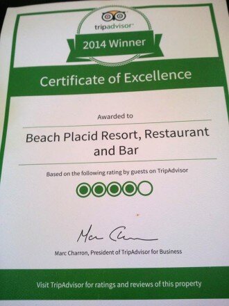 2014 Trip Advisor's Certificate of Excellence Award